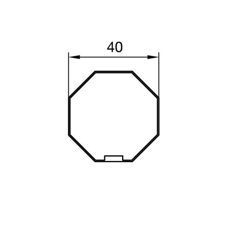 Adaptateur octogonal 40 mm pour moteur Nice ERA S