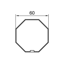 Adaptateur octogonal 60 mm pour moteur Nice ERA M