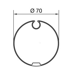 Adaptateur rond 70 mm pour moteur Nice ERA M