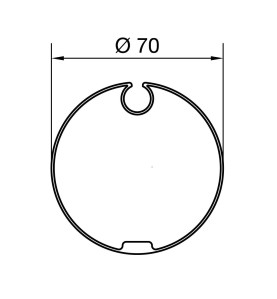 Adaptateur rond 70 mm pour moteur Nice ERA M