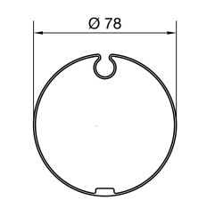 Adaptateur rond 78 mm pour moteur Nice ERA M