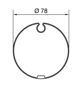 Adaptateur rond 78 mm pour moteur Nice ERA M