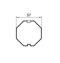 Adaptateur octogonal 57 mm pour moteur Nice ERA M