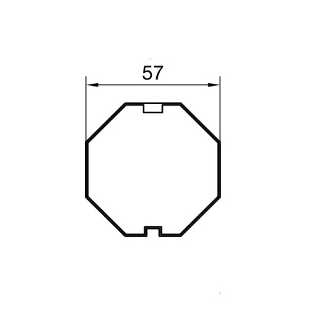 Adaptateur octogonal 57 mm pour moteur Nice ERA M