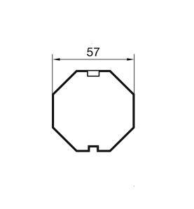 Adaptateur octogonal 57 mm pour moteur Nice ERA M