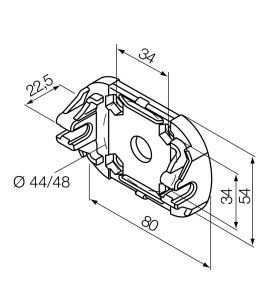 Support plastique à encastrement