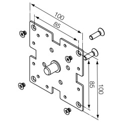 Support à brides 100x100 pour côtés standard