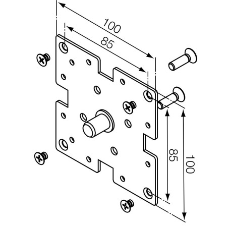 Support à brides 100x100 pour côtés standard