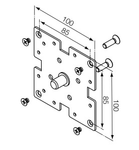 Support 100x100 pour côtés standard