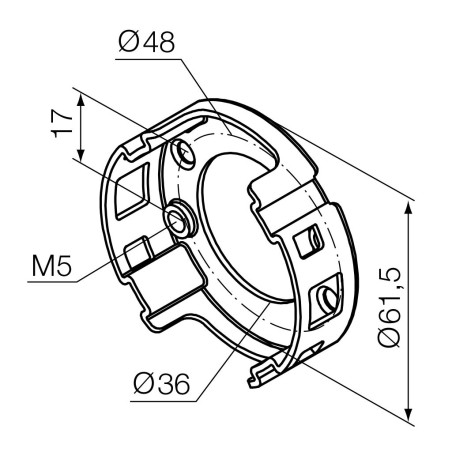 Support compact avec 2 trous M5