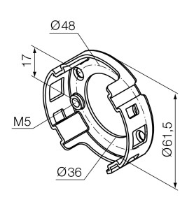 Support compact avec 2 trous M5