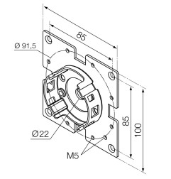 Support 100x100 mm pour moteur Nice ERA