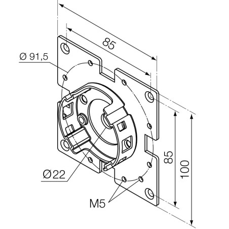 Support 100x100 mm pour moteur Nice ERA