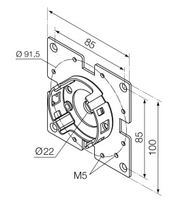 Support compact avec brides 100x100 mm