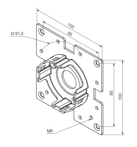 Support 100x100 mm 45° pour moteur Nice ERA