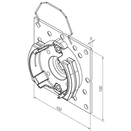 Support platine 100x100 mm pour moteur Nice ERA L