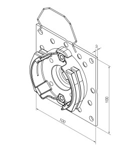 Support platine 100x100 mm pour moteur Nice ERA L