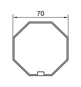 Adaptateur pour moteur Neo Ø 45 mm centre à pignon  pour tube octogonal 70 mm 