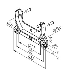 Support pour moteur Nice avec manoeuvre de secours