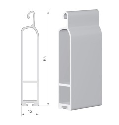 Lame finale ALU 65x14 mm blanc (2 mètres)