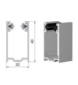 Coulisse aluminium traditionnelle blanc 40 x 22 mm