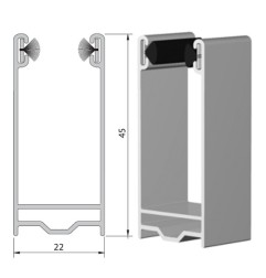 Coulisse tradi ZF blanche 45 x 22 mm (2 mètres)