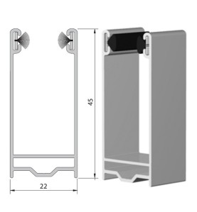 Coulisse tradi ZF blanche 45 x 22 mm (1 mètre)