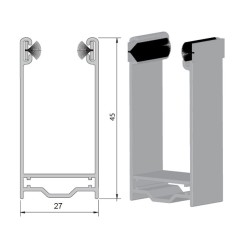 Coulisse tradi ZF blanche 45 x 27 mm (1 mètre)