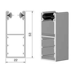 Coulisse aluminium rénovation blanche 53 x 22 mm (2 mètres)