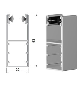 Coulisse aluminium rénovation blanc 53 x 22 mm