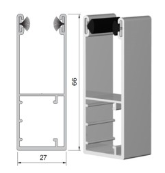 Coulisse aluminium rénovation blanche 66 x 27 mm (2 mètres)