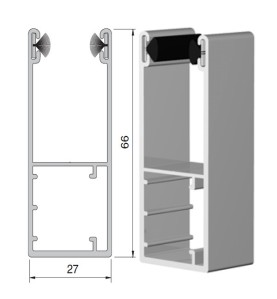 Coulisse aluminium rénovation blanc 66 x 27 mm