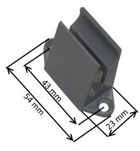 Bloqueur de manivelle PVC gris pour manivelle Ø12 à Ø14 mm