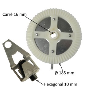 Couple conique renforcé Ø185 mm - Hexagonal 10 mm