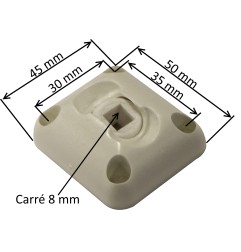 Guide à rotule pour tige carrée 8 mm