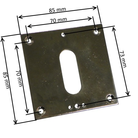 Embase large 85x85 mm pour sortie de caisson