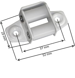 Guide de sangle laqué blanc pour sangle de 14 à 18 mm