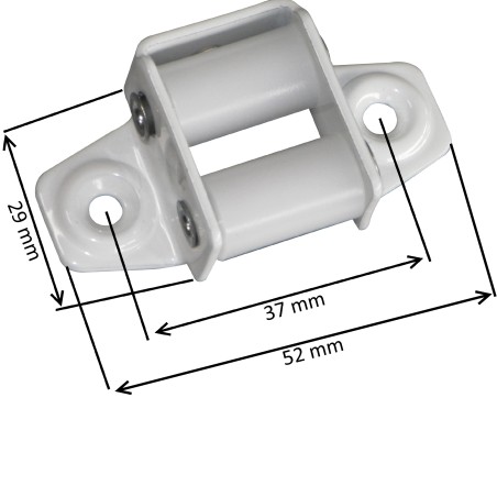 Guide de sangle laqué blanc pour sangle de 14 à 18 mm