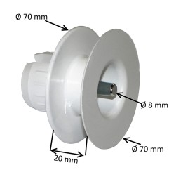 Poulie Ø 70 mm pour tube rond Ø40 mm