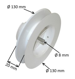 Poulie pour sangle Ø 130 mm et volet roulant