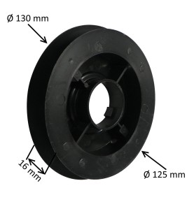 Poulie pour sangle à clipper Ø 130 mm