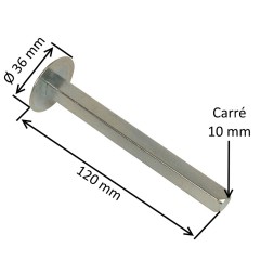 Pivot carré 10 mm pour treuil et poulie