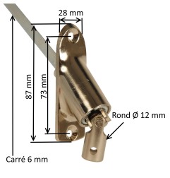 Sortie de caisson 45° et 90° E:D12 S:C6 Lg 500 mm