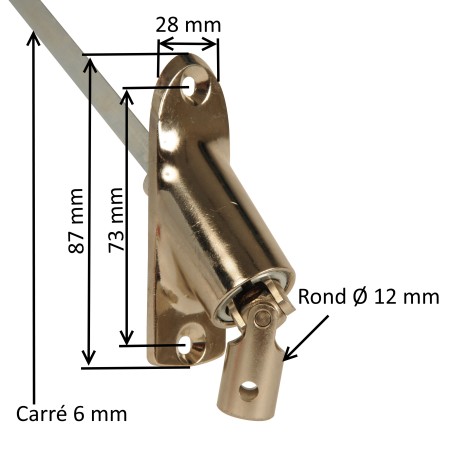 Sortie de caisson 45° et 90° E:D12 S:C6 Lg 500 mm