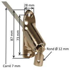 Sortie de caisson 45° et 90° E:D12 S:C7 Lg 500 mm