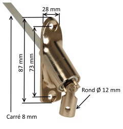 Sortie de caisson 45° et 90° E:D12 S:C8 Lg 500 mm