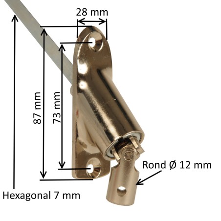 Sortie de caisson 45° et 90° E:D12 S:6P7 Lg 500 mm