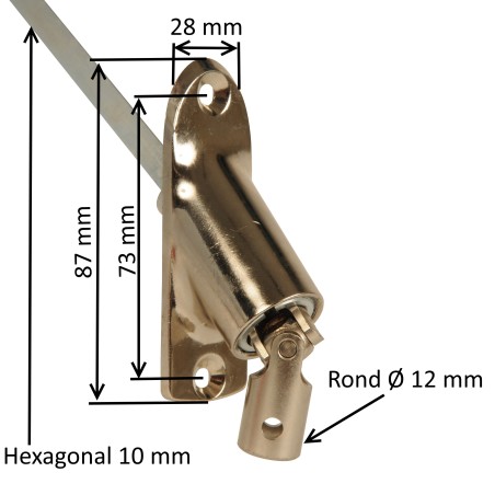 Sortie de caisson 45° et 90° E:D12 S:6P10 Lg 500 mm