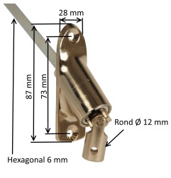 Sortie de caisson 45° et 90° E:D12 S:6P6 Lg 500 mm