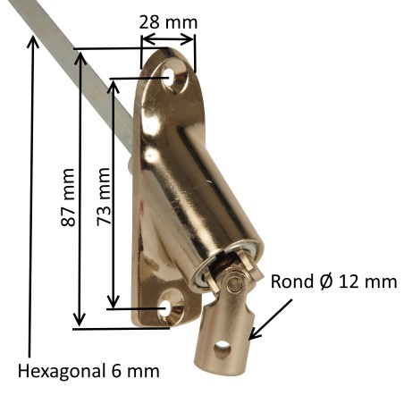 Sortie de caisson 45° et 90° E:D12 S:6P6 Lg 500 mm